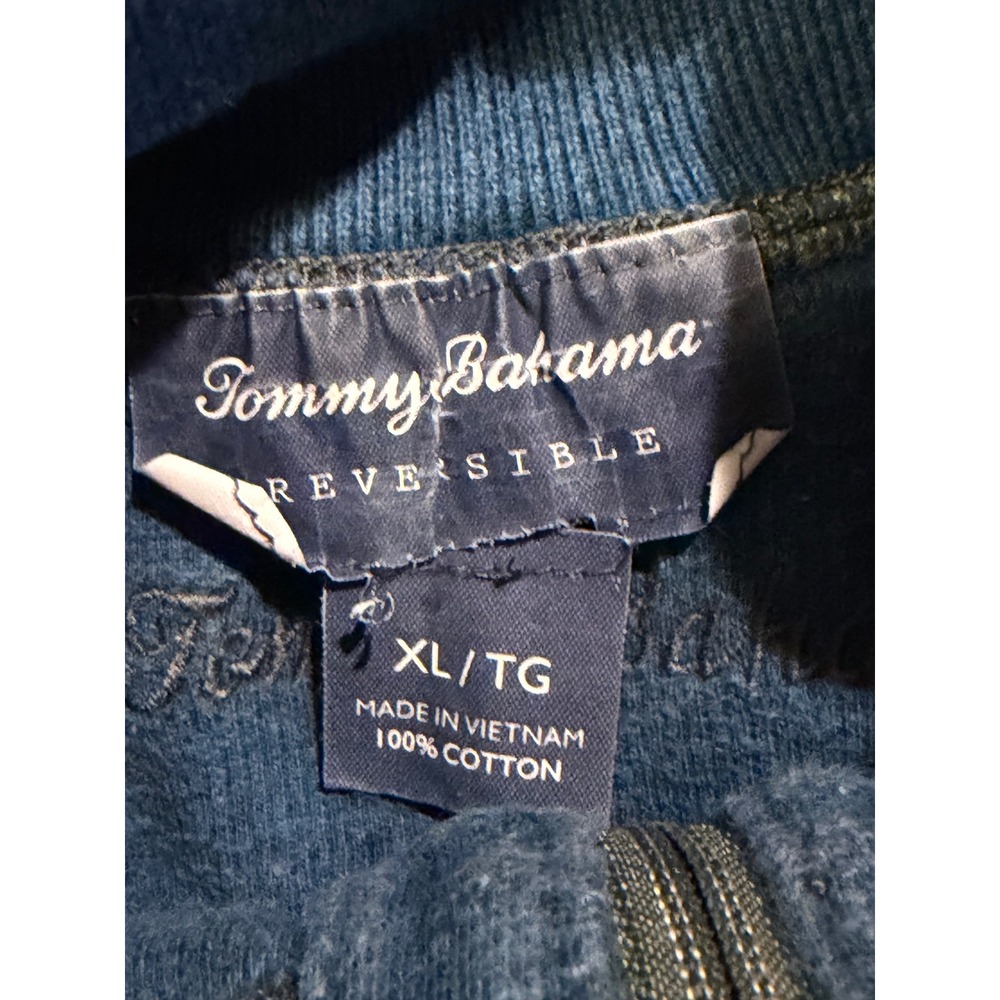 Tommy Bahama Pullover Mens XL Green Reversible Quarter Zip Cotton Sweater Logo - Picture 4 of 9